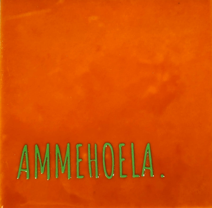 Quote tegeltje 'ammehoela' oranje/appelgroen