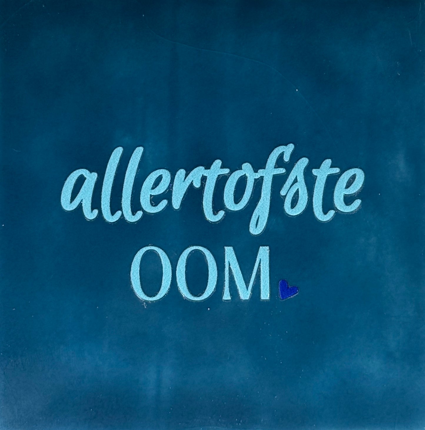 Quote tegeltje 'allertofste oom' donkerblauw/warmblauw(kobalt)
