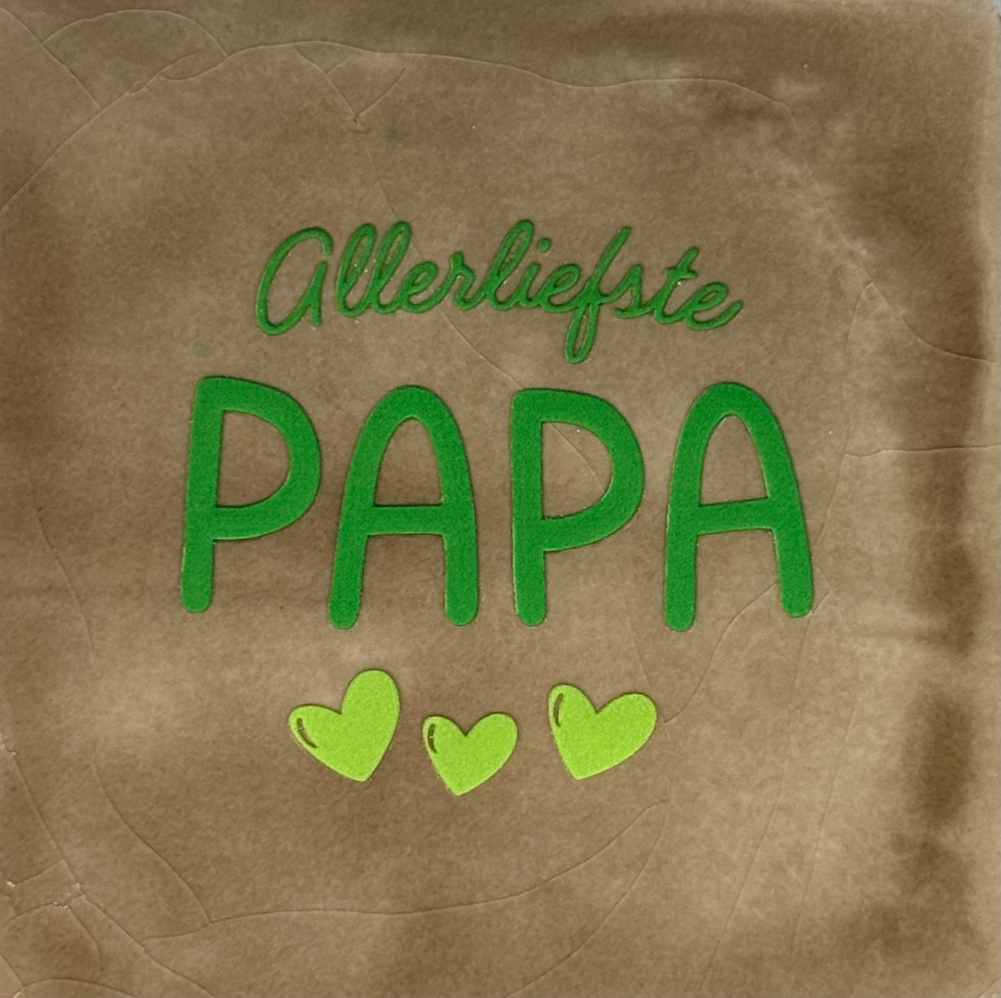 Quote tegeltje 'allerliefste papa' taupe/knalgroen(lime)