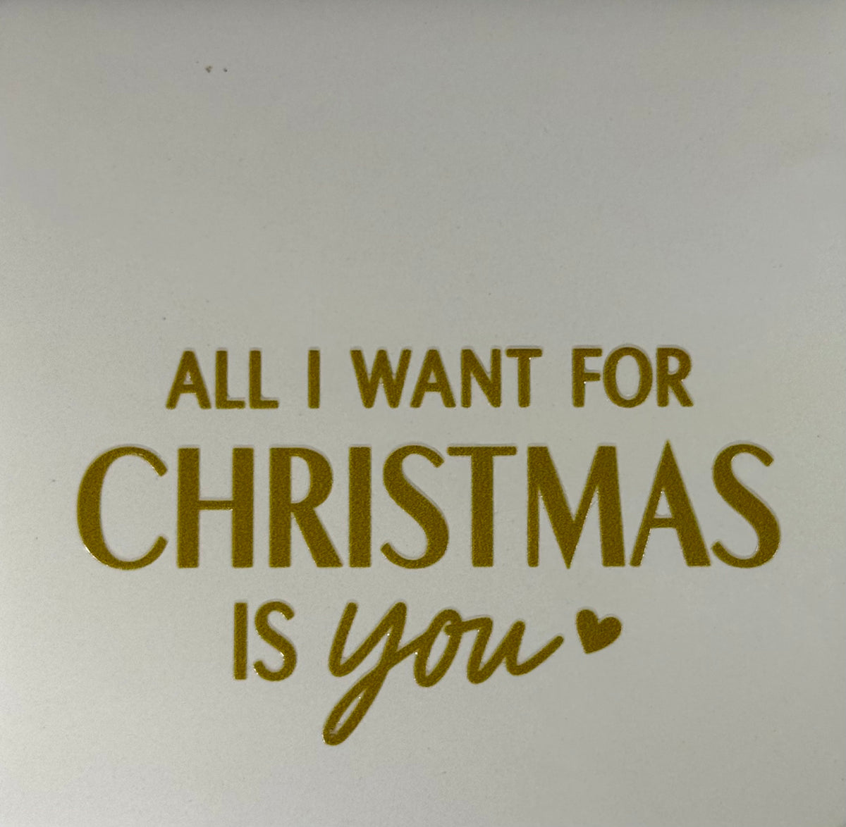 Quote tegeltje 'all I want for Christmas is you' creme/goud