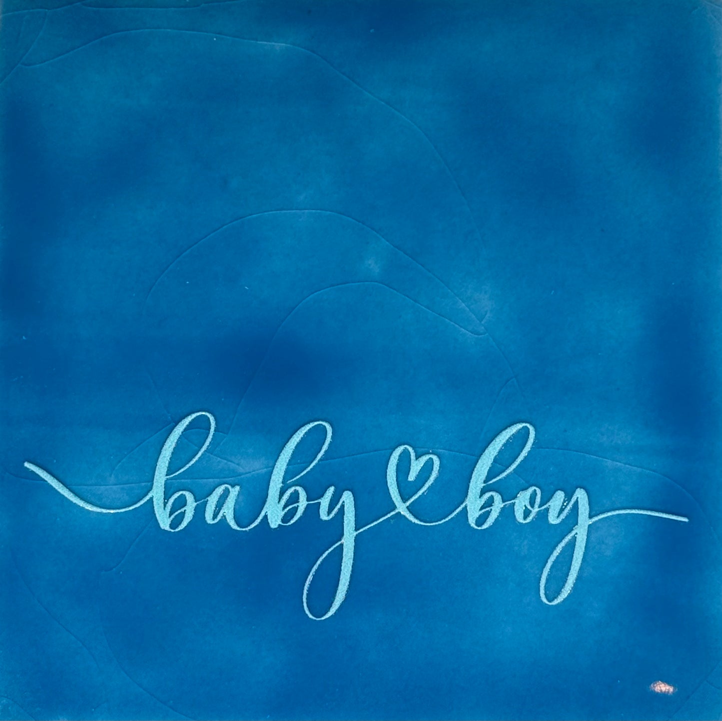 Quote tegeltje 'baby boy' lichtblauw/blauw