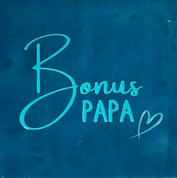 Quote tegeltje 'bonuspapa' donkerblauw/turquoise