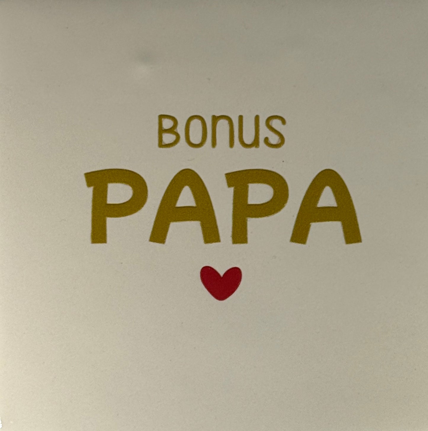 Quote tegeltje 'bonuspapa' creme/goud(rood)