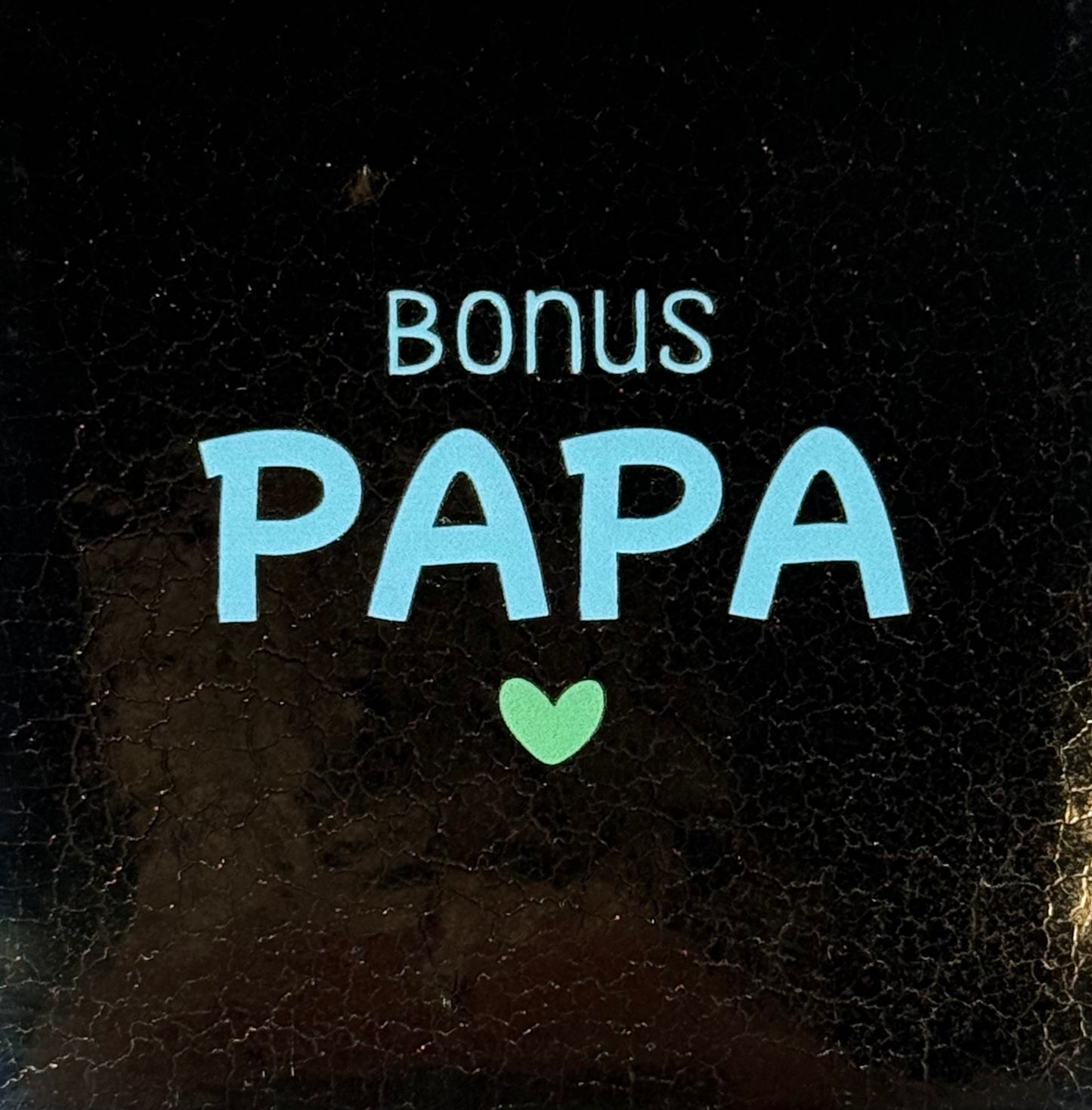 Quote tegeltje 'bonuspapa' goud/warmblauw(mint)