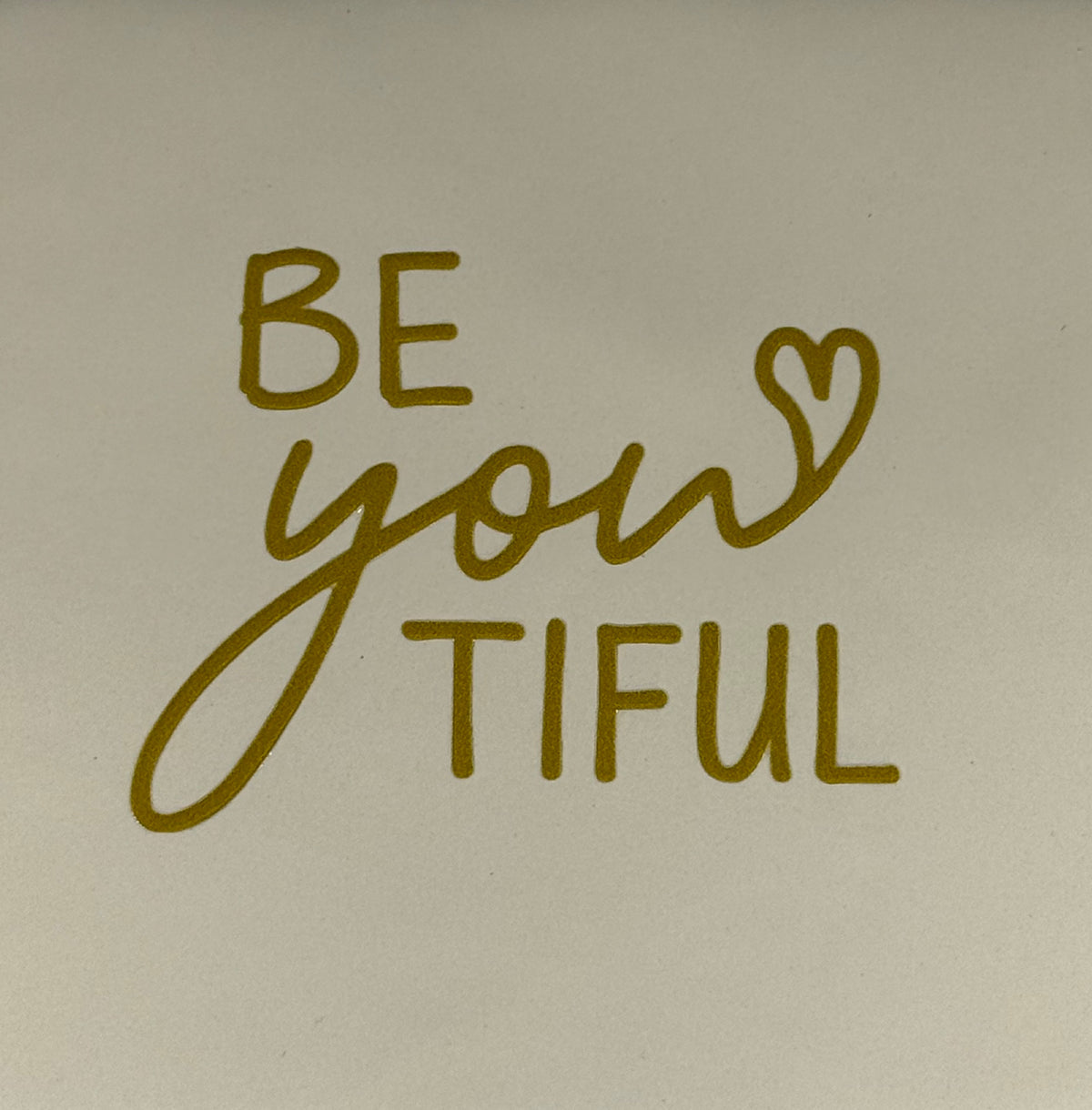 Quote tegeltje 'beYOUtiful' creme/goud