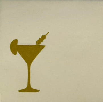Quote tegeltje 'cocktail' creme/goud