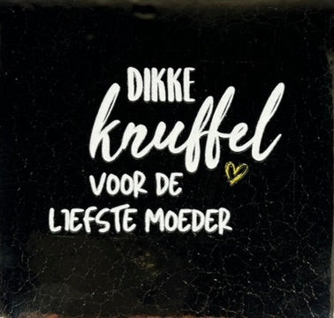 Quote tegeltje 'dikke knuffel voor de liefste moeder' goud/creme