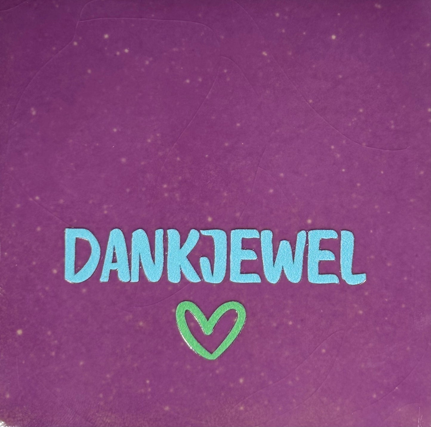 Quote tegeltje 'dankjewel' grof lila/warmblauw
