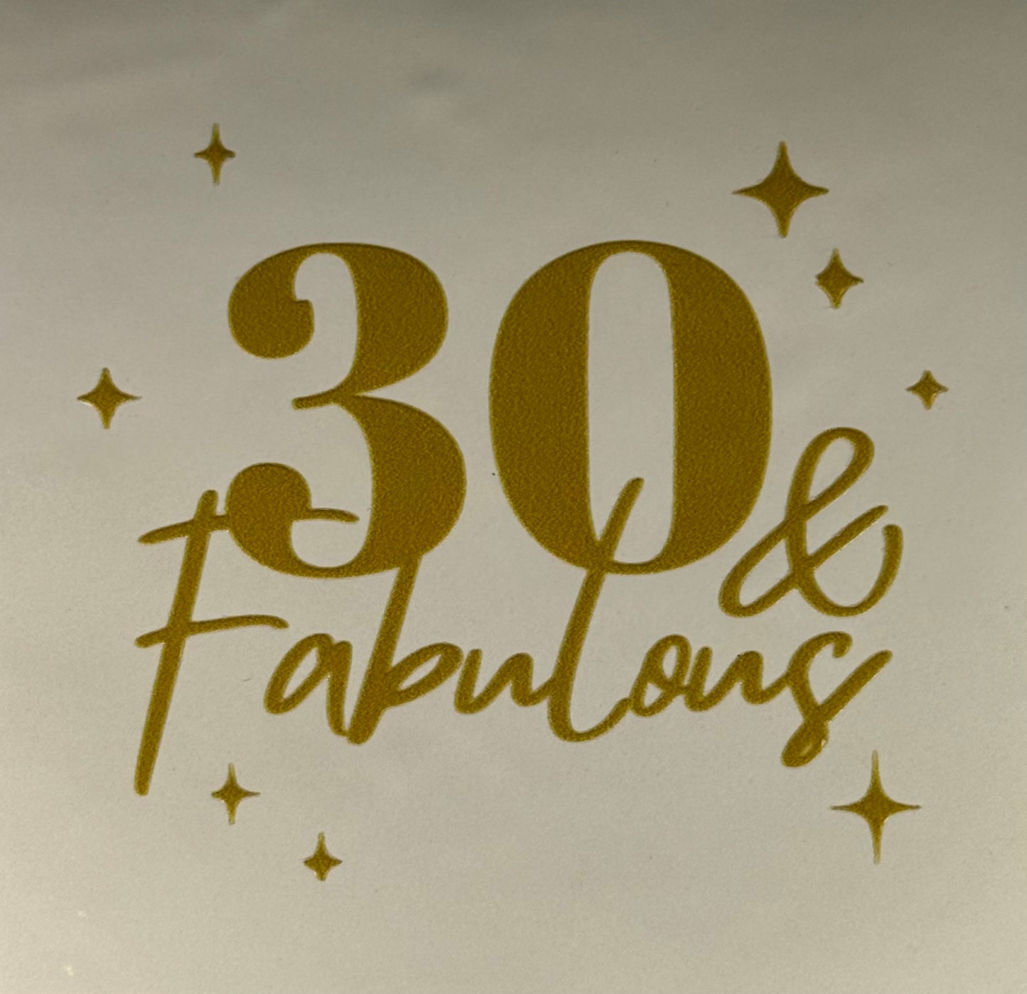 Quote tegeltje '30 & fabulous' creme/goud
