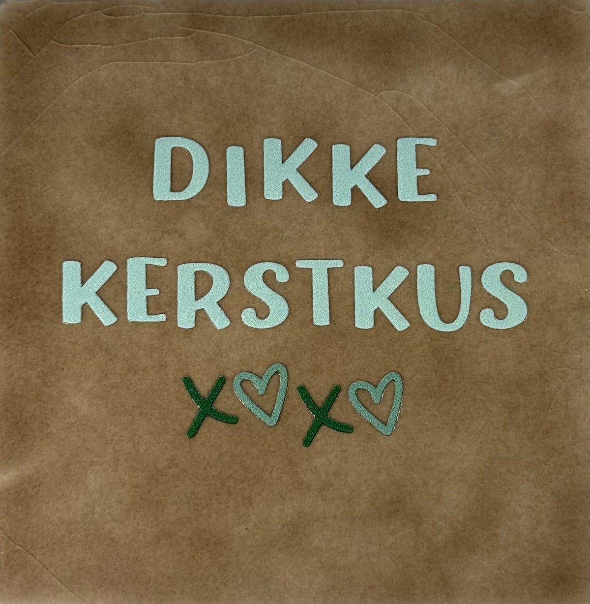 Quote tegeltje 'dikke kerstkus' taupe/combi 11