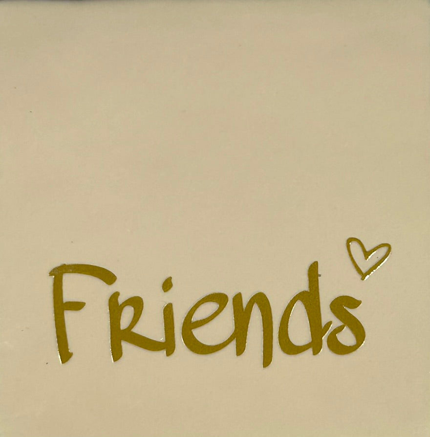 Quote tegeltje 'friends' creme/goud