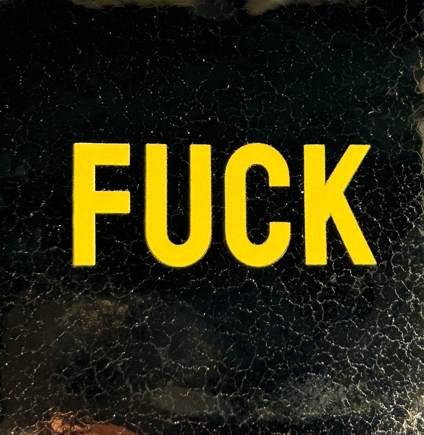 Quote tegeltje 'fuck' goud/geel