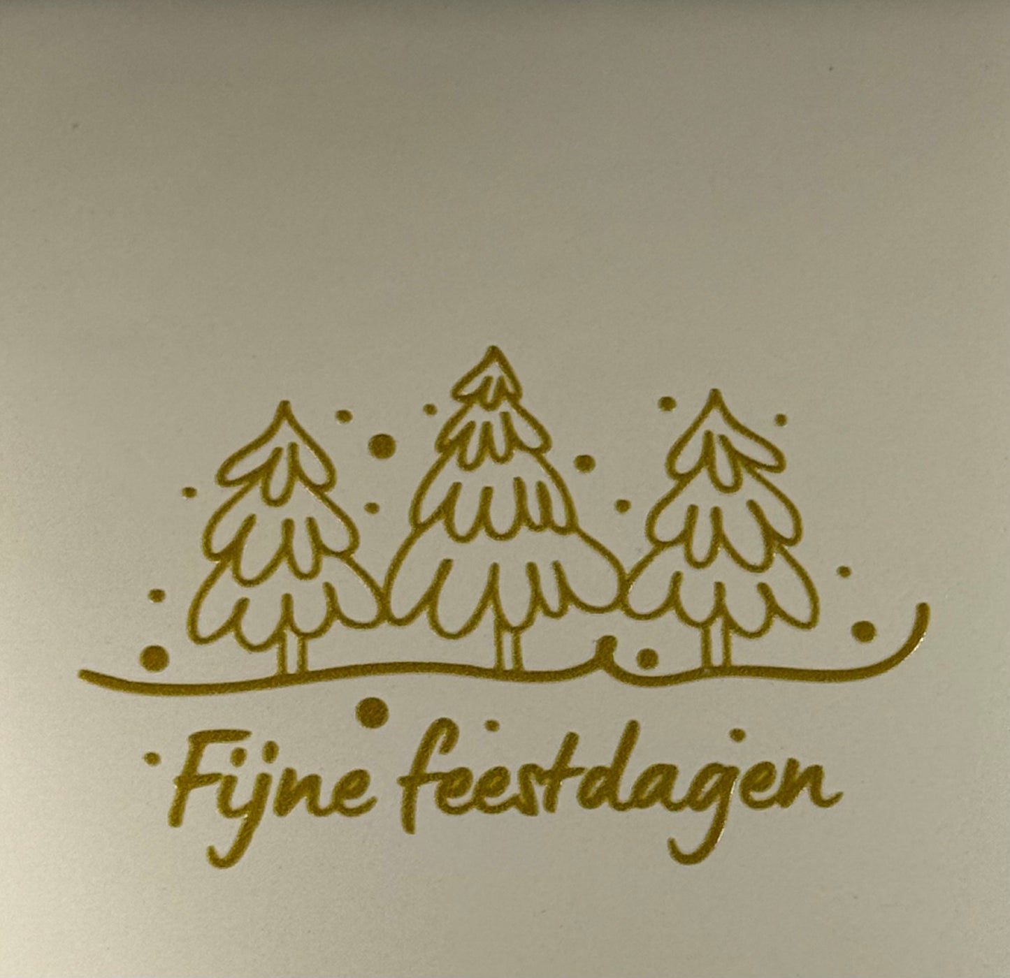 Quote tegeltje 'fijne feestdagen' 3 bomen crème/goud