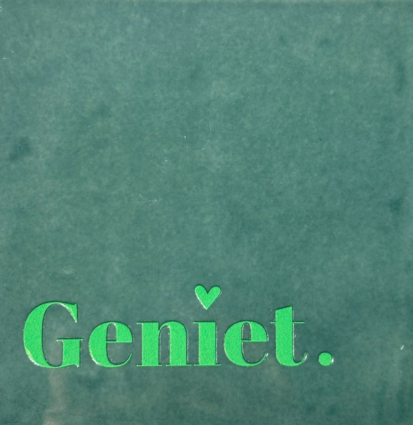 Quote tegeltje 'geniet' zeegroen/appelgroen
