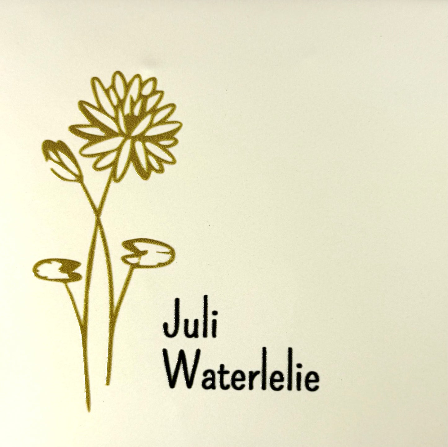 Quote tegeltje 'geboortetegel juli' creme/goud (zwart)