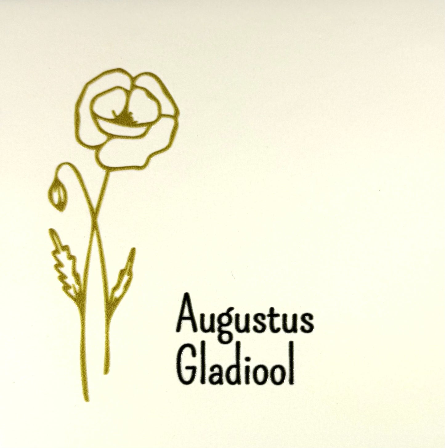Quote tegeltje 'geboortetegel augustus' creme/goud (zwart)