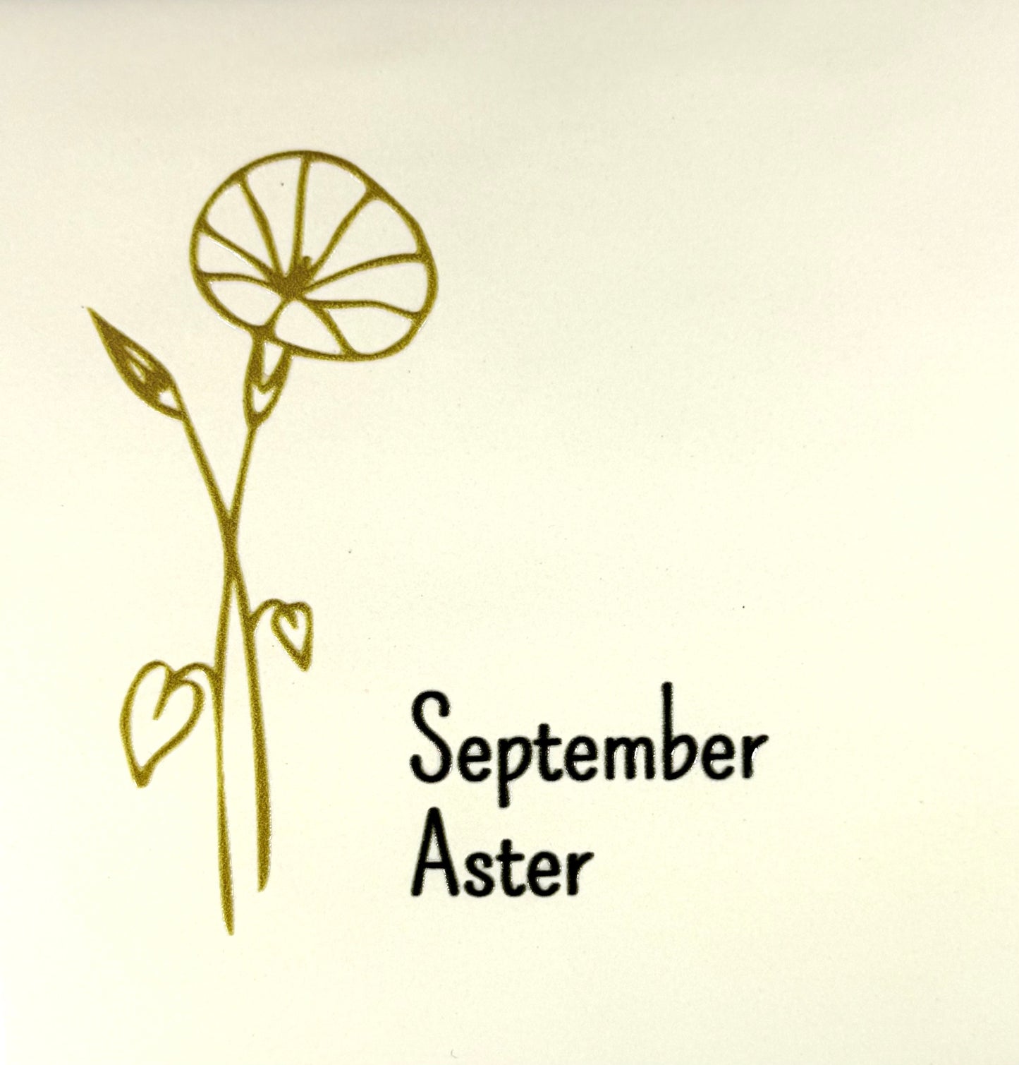 Quote tegeltje 'geboortetegel september' creme/goud (zwart)