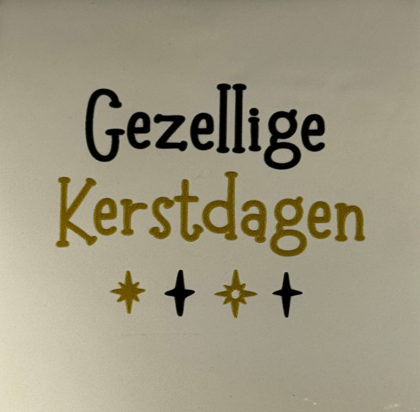 Quote tegeltje 'gezellige kerstdagen' creme/goud(zwart)