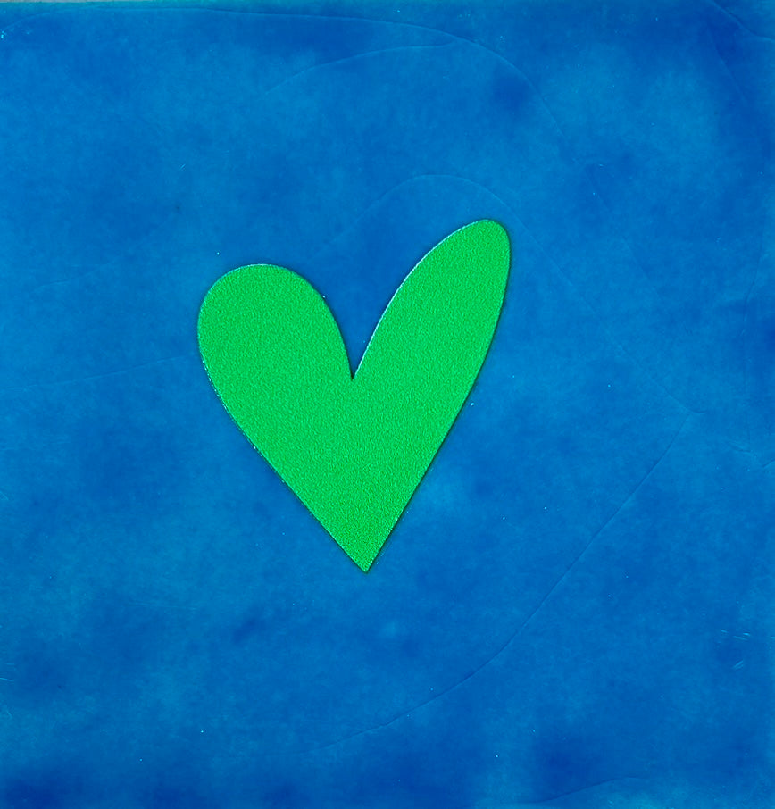 Quote tegeltje 'Hartje dicht' lichtblauw/appelgroen