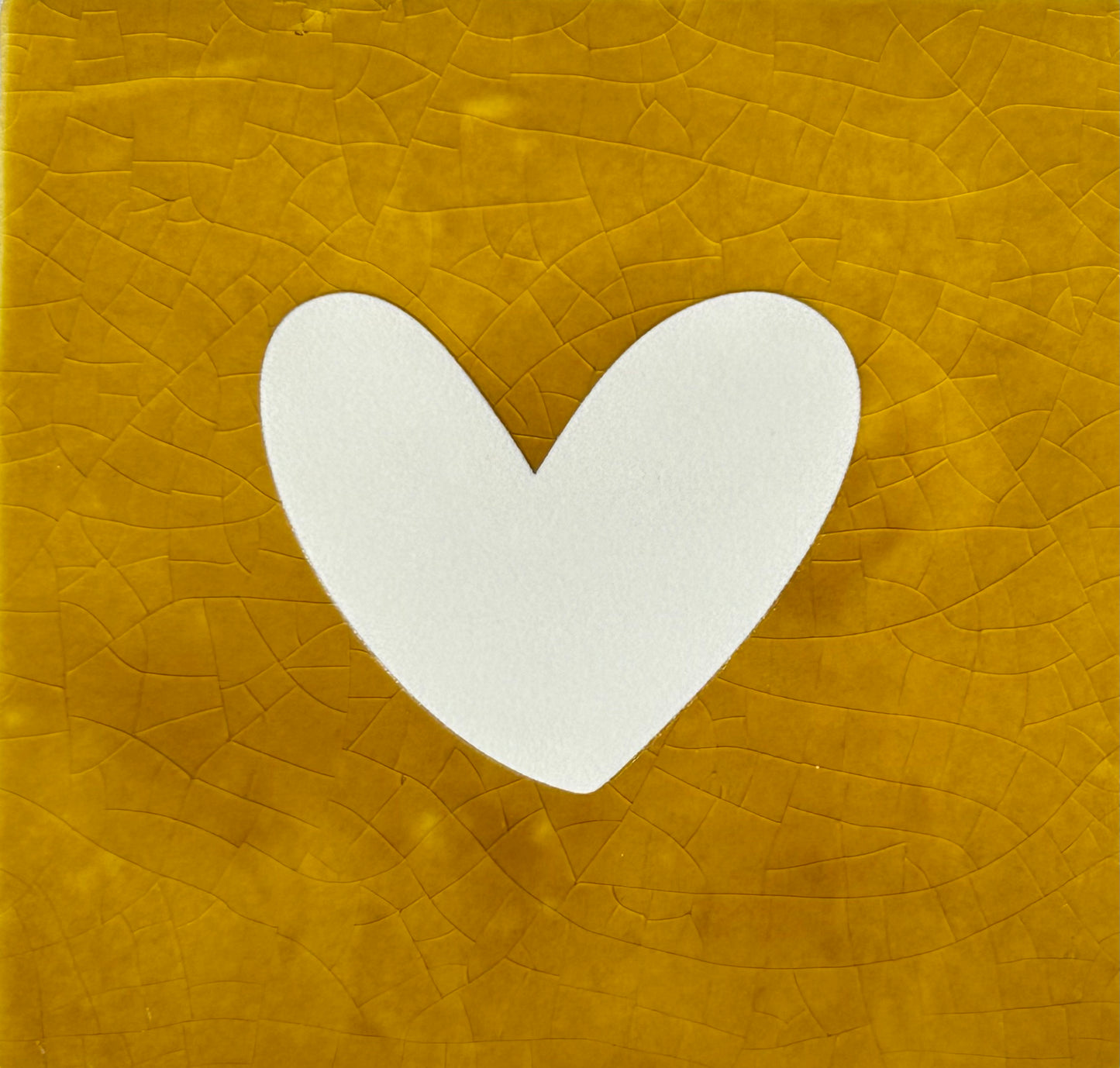 Quote tegeltje 'hartje dicht' nieuw oker/creme