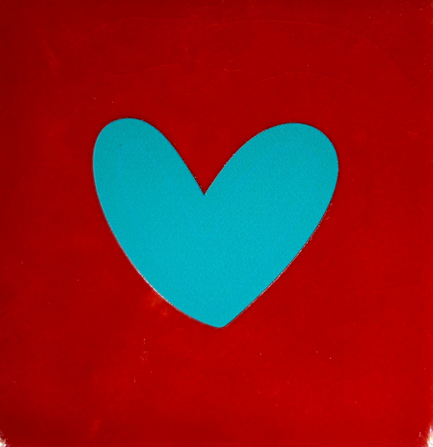 Quote tegeltje 'hartje dicht' nieuw rood/turquoise