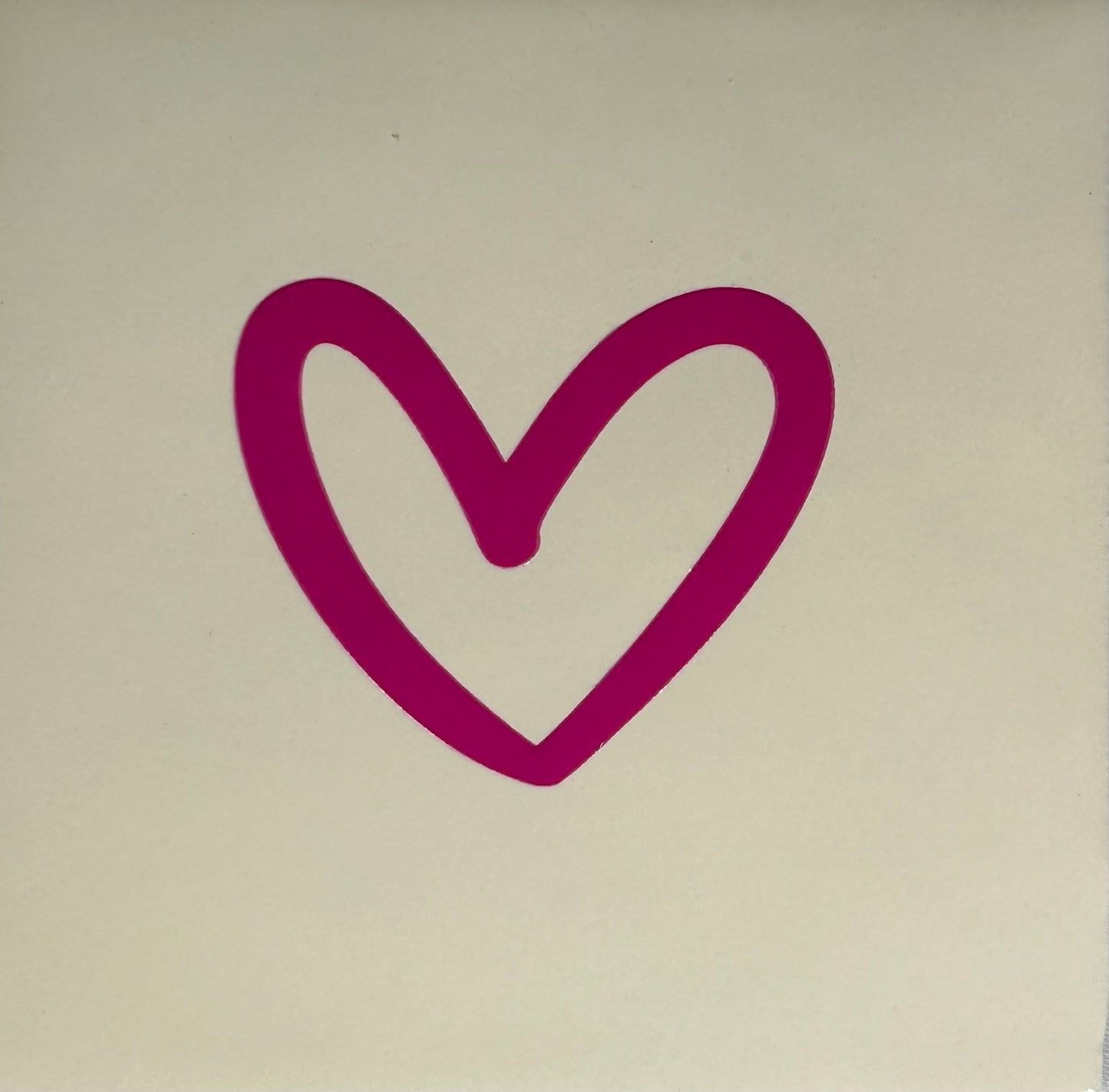 Quote tegeltje 'hartje open' nieuw creme/knalroze