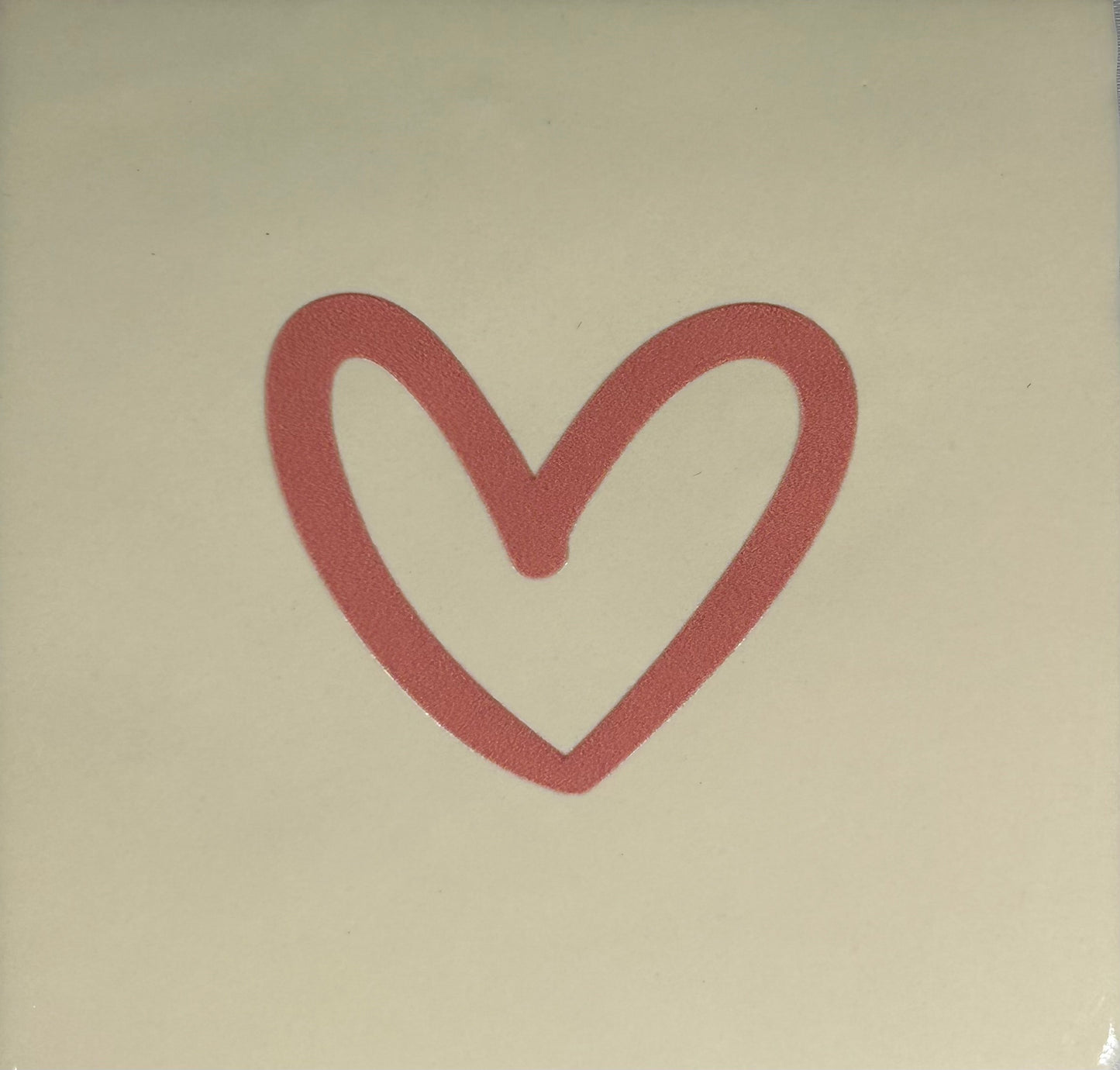 Quote tegeltje 'hartje open' nieuw creme/zalm