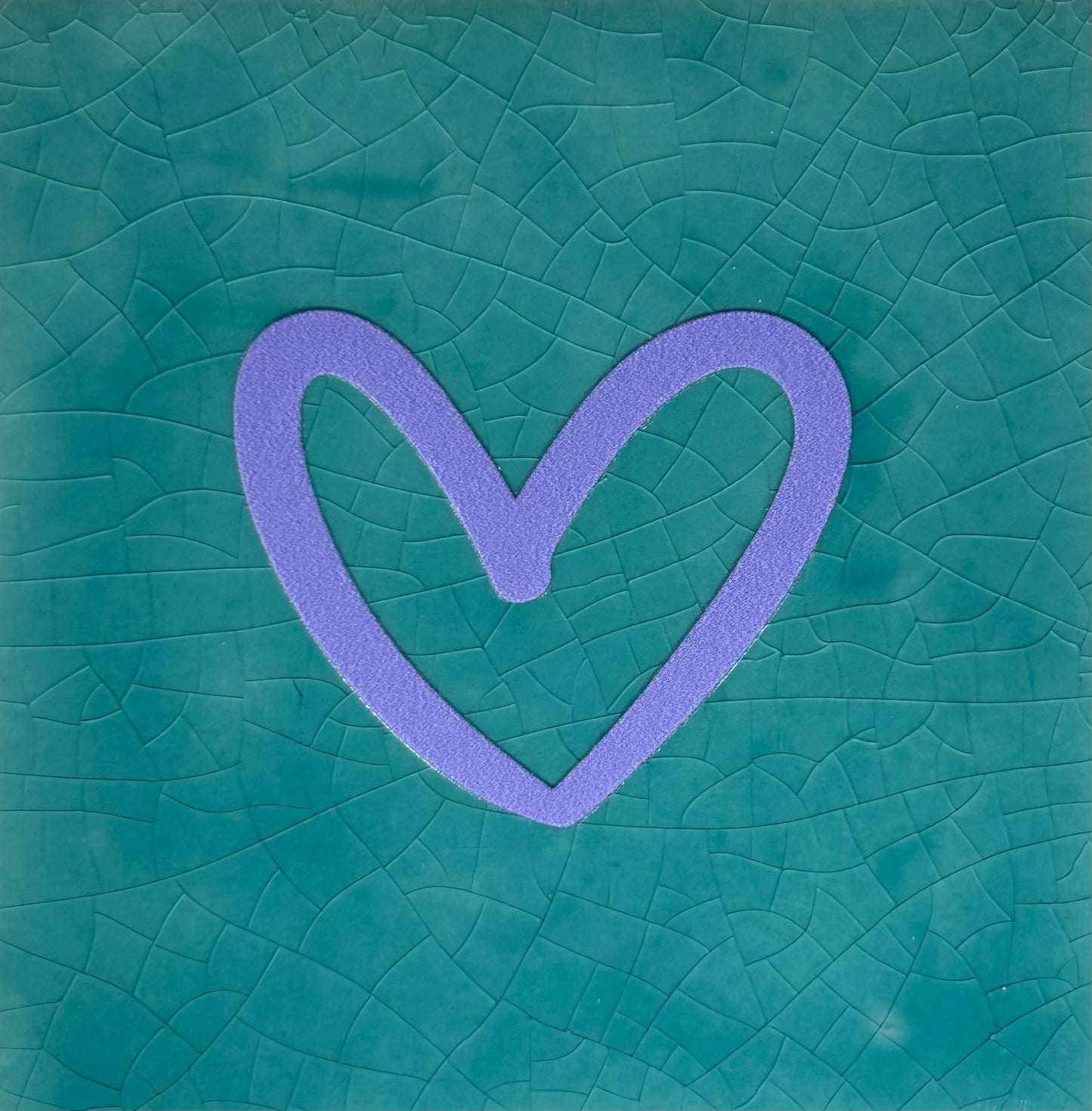 Quote tegeltje 'hartje open' nieuw groen/lila