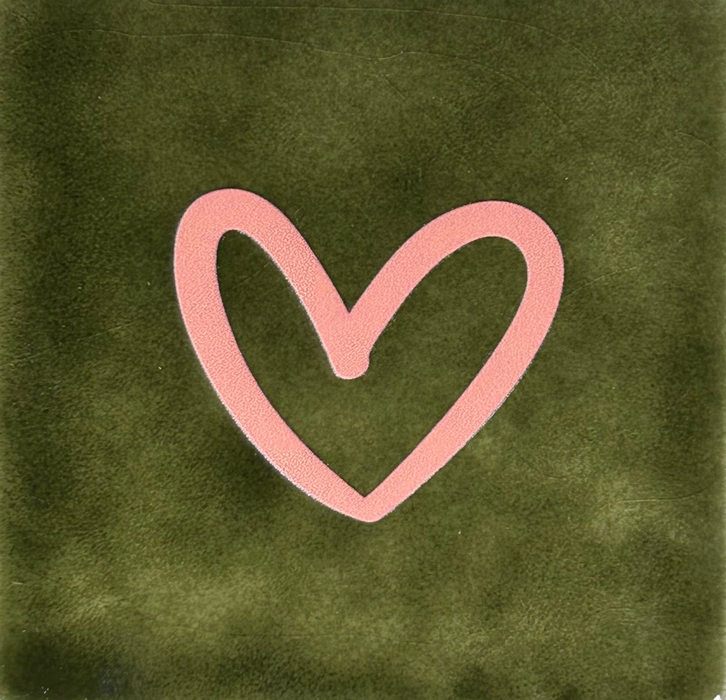 Quote tegeltje 'hartje open' nieuw olijf/zalm