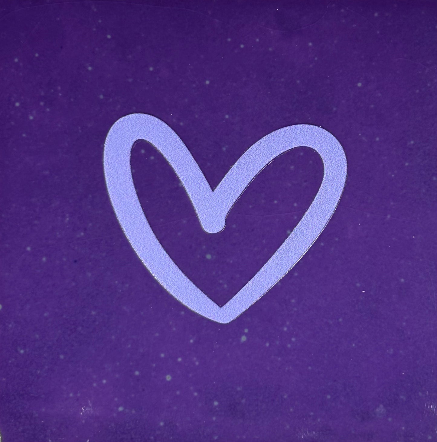 Quote tegeltje 'hartje open' nieuw paars/lila