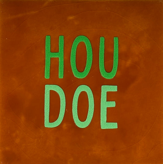 Quote tegeltje 'houdoe' terra/knalgroen(mint)
