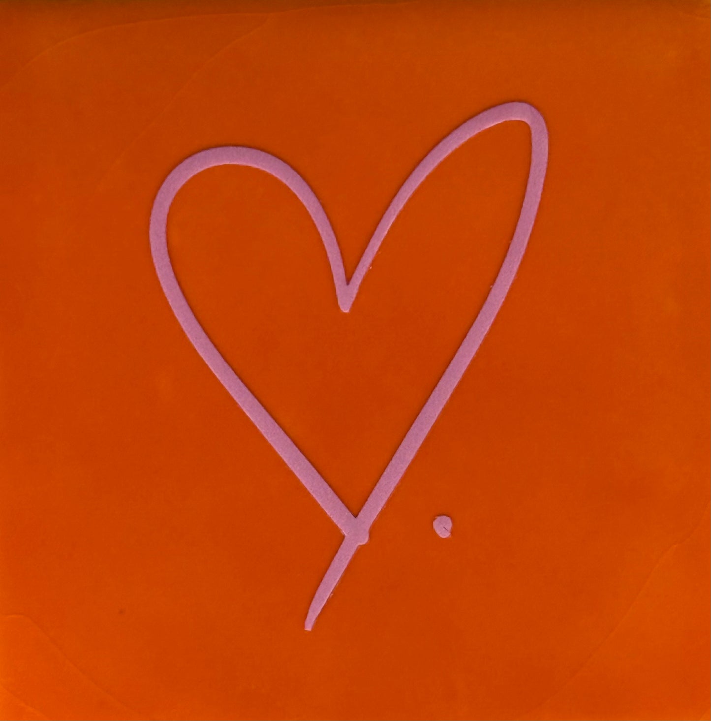 Quote tegeltje 'hartje open fijn' oranje/warmroze