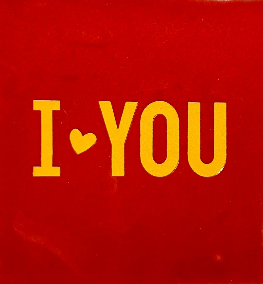 Quote tegeltje 'I (hartje) you' rood/geel