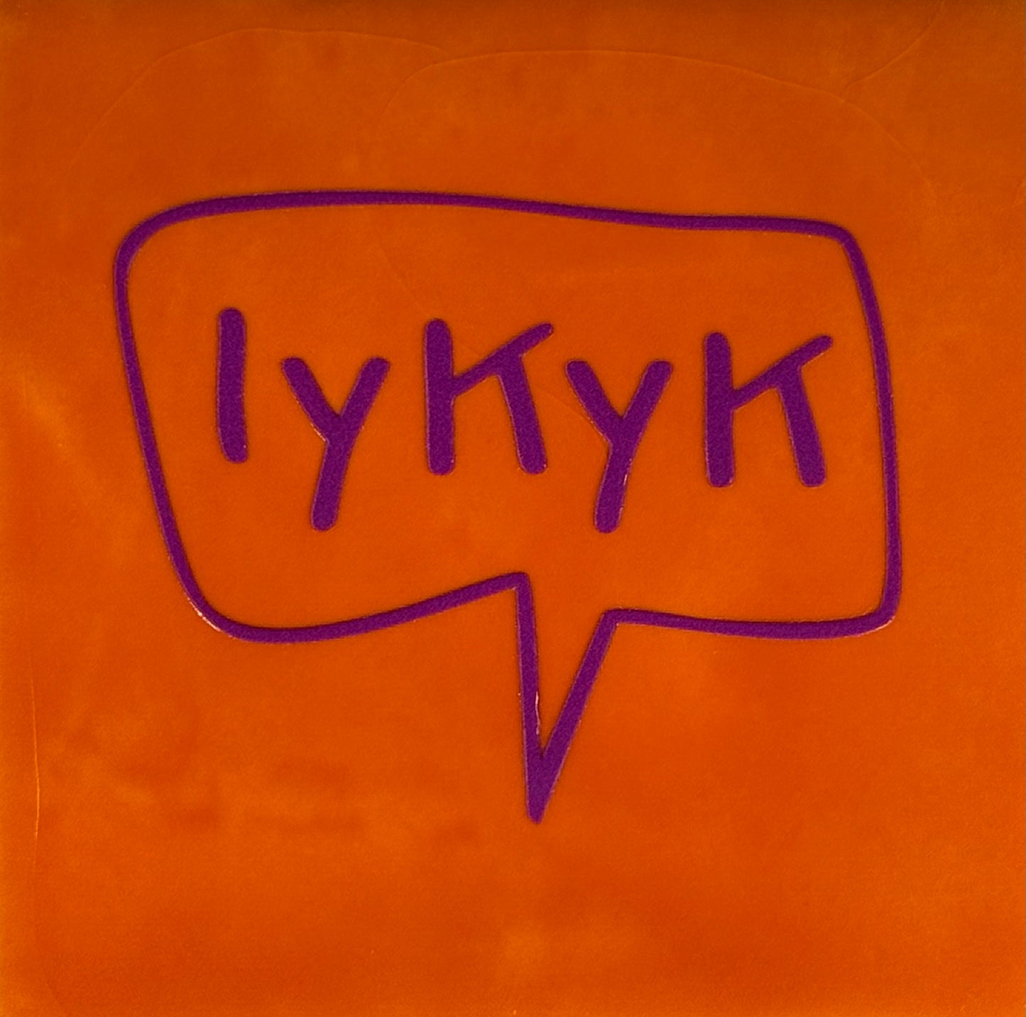 Quote tegeltje 'if you know you know' oranje/paars