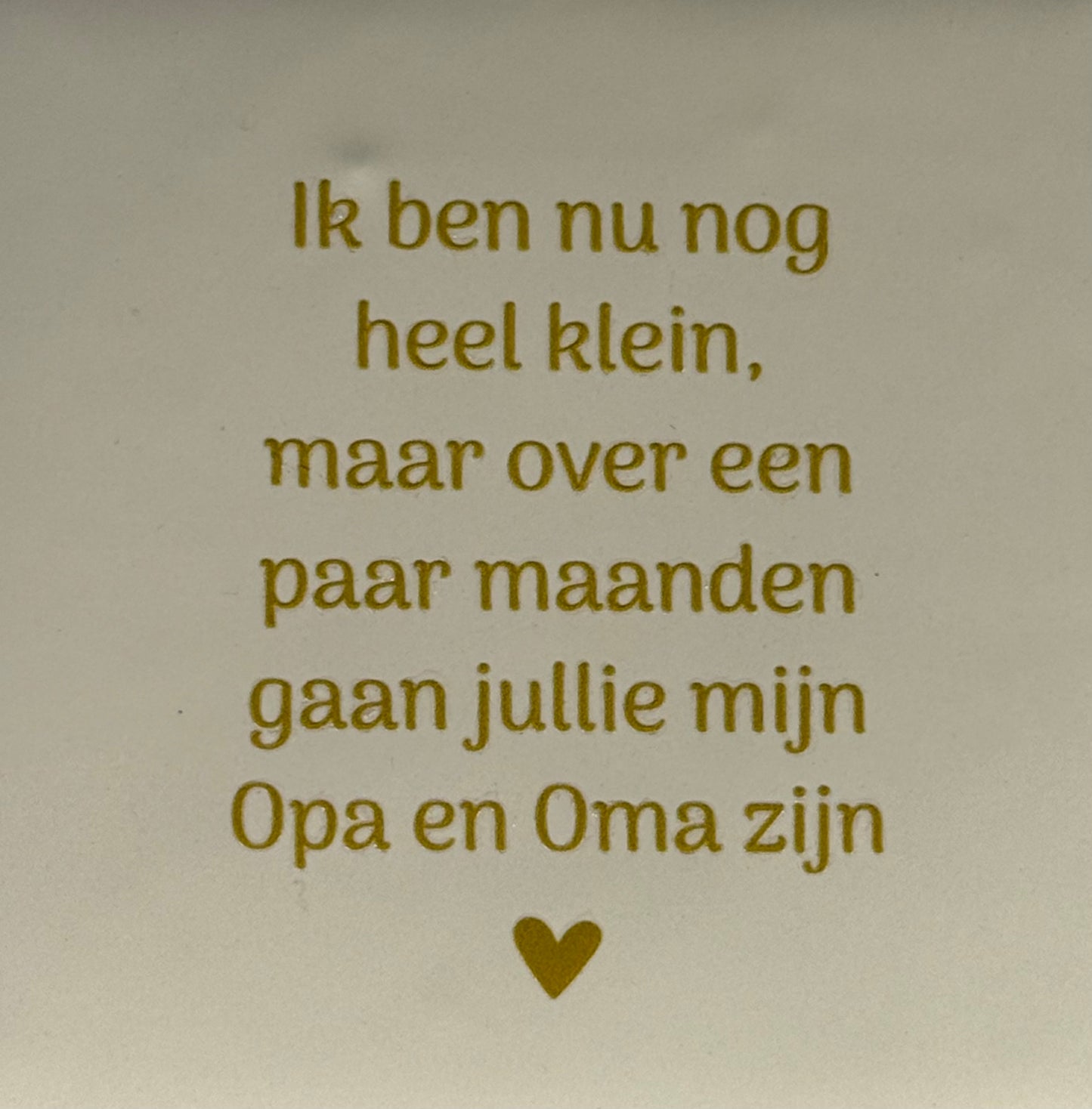 Quote tegeltje 'ik ben nu nog heel klein' creme/goud