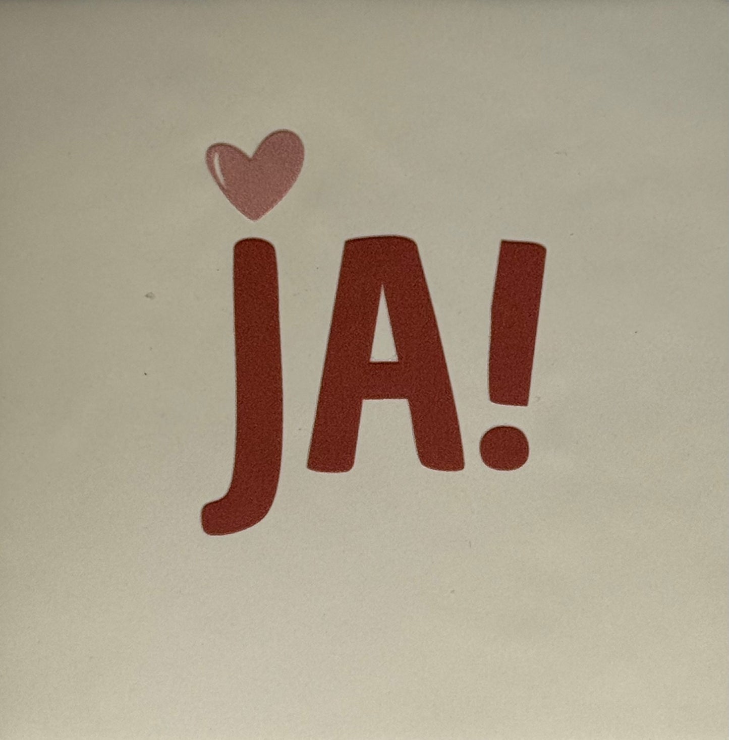 Quote tegeltje 'JA!' creme/taupe(nude roze)