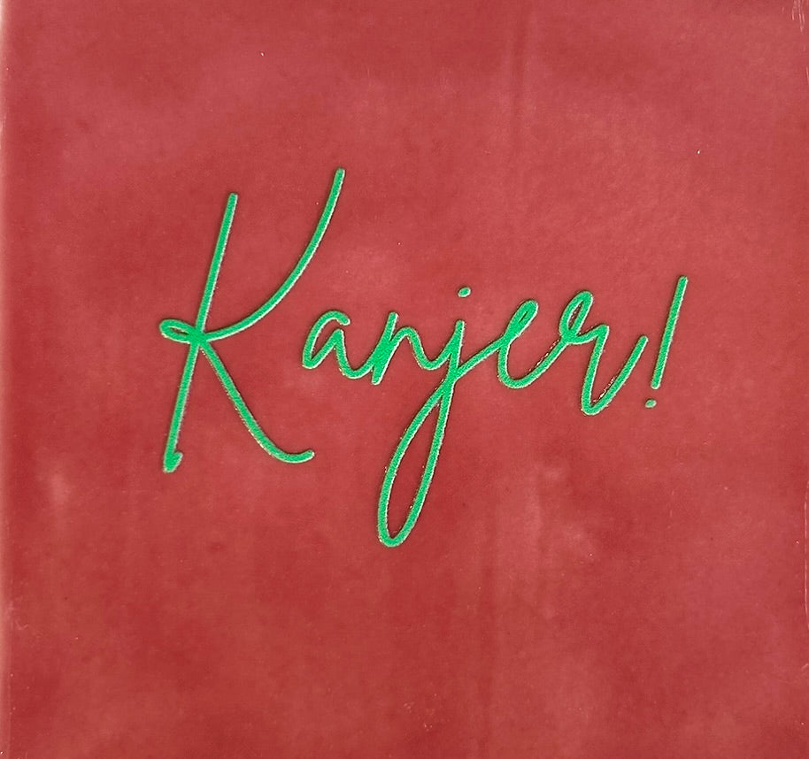 Quote tegeltje 'kanjer' roze/aqua