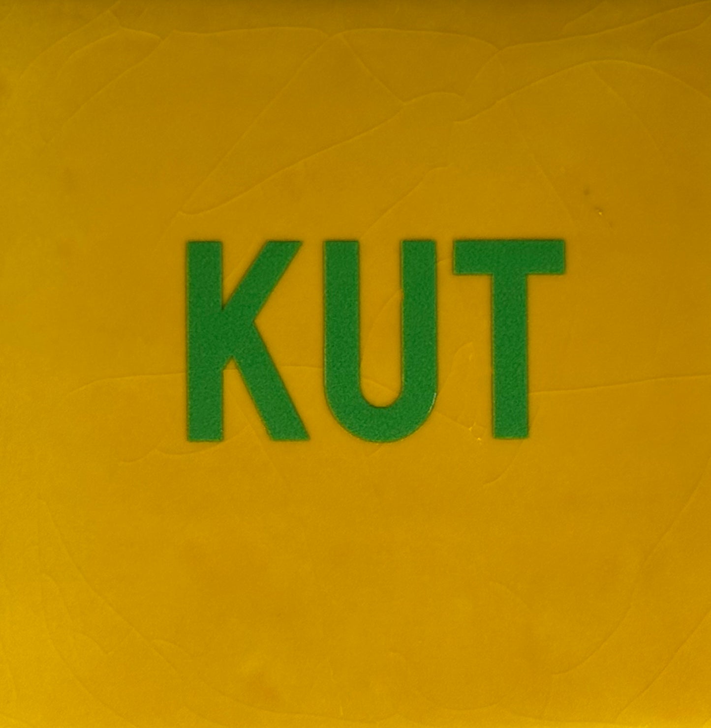 Quote tegeltje 'kut' nieuw geel/knalgroen