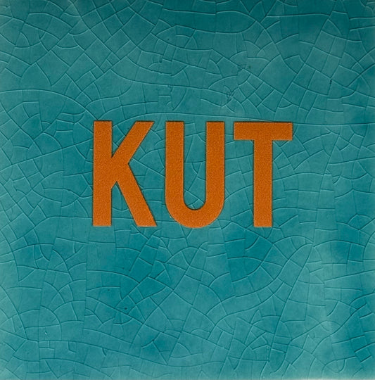 Quote tegeltje 'kut' nieuw groen/oranje