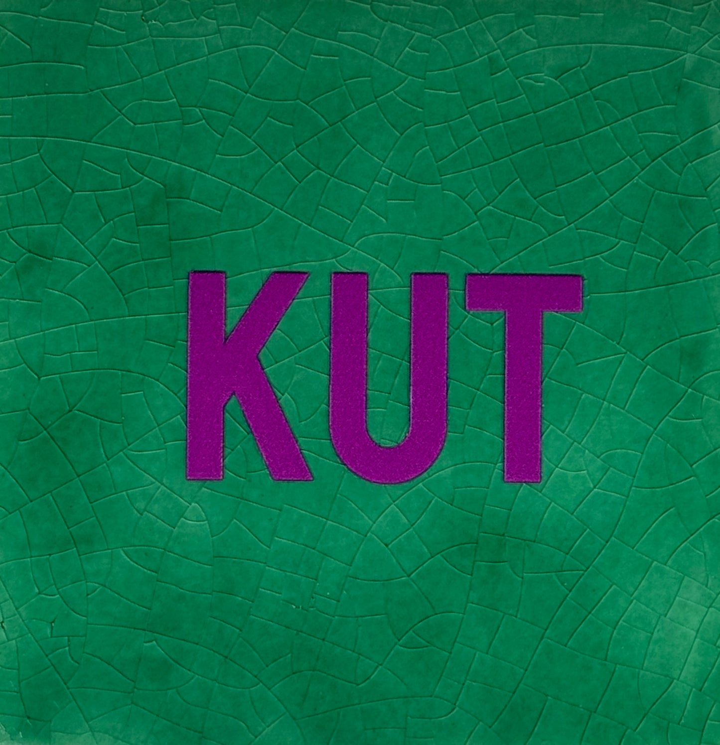 Quote tegeltje 'kut' nieuw hardgroen/paars