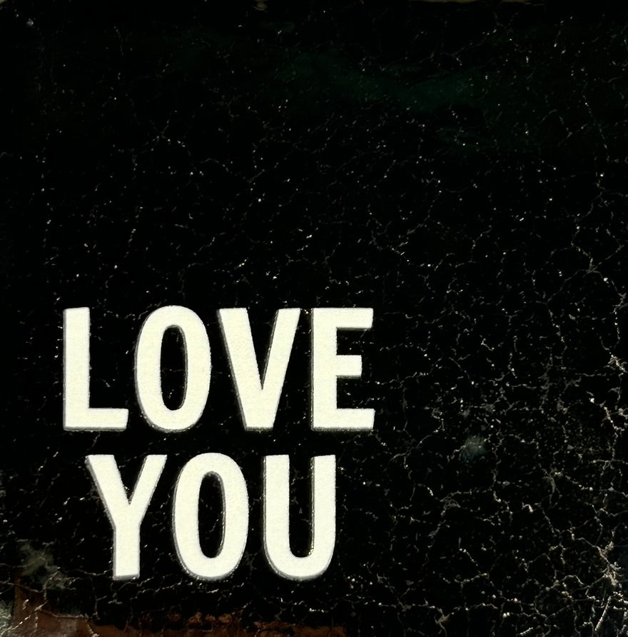 Quote tegeltje 'Love you' goud/creme