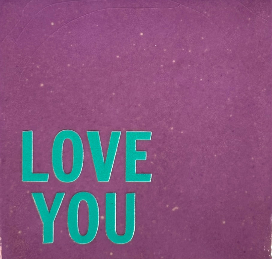 Quote tegeltje 'Love you' lila/aqua