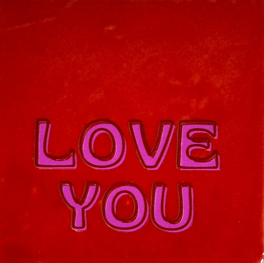 Quote tegeltje 'Love you valentijn' rood/roze