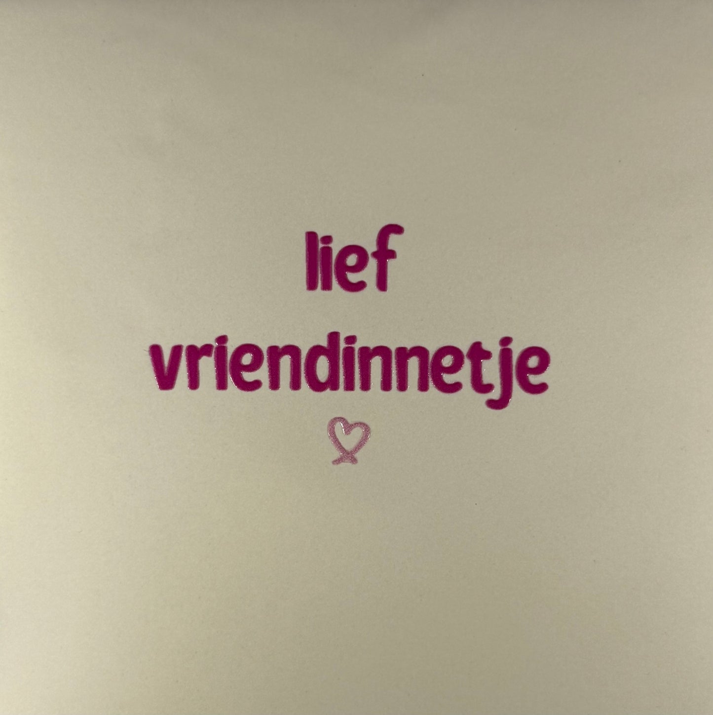 Quote tegeltje 'lief vriendinnetje' creme/knalroze