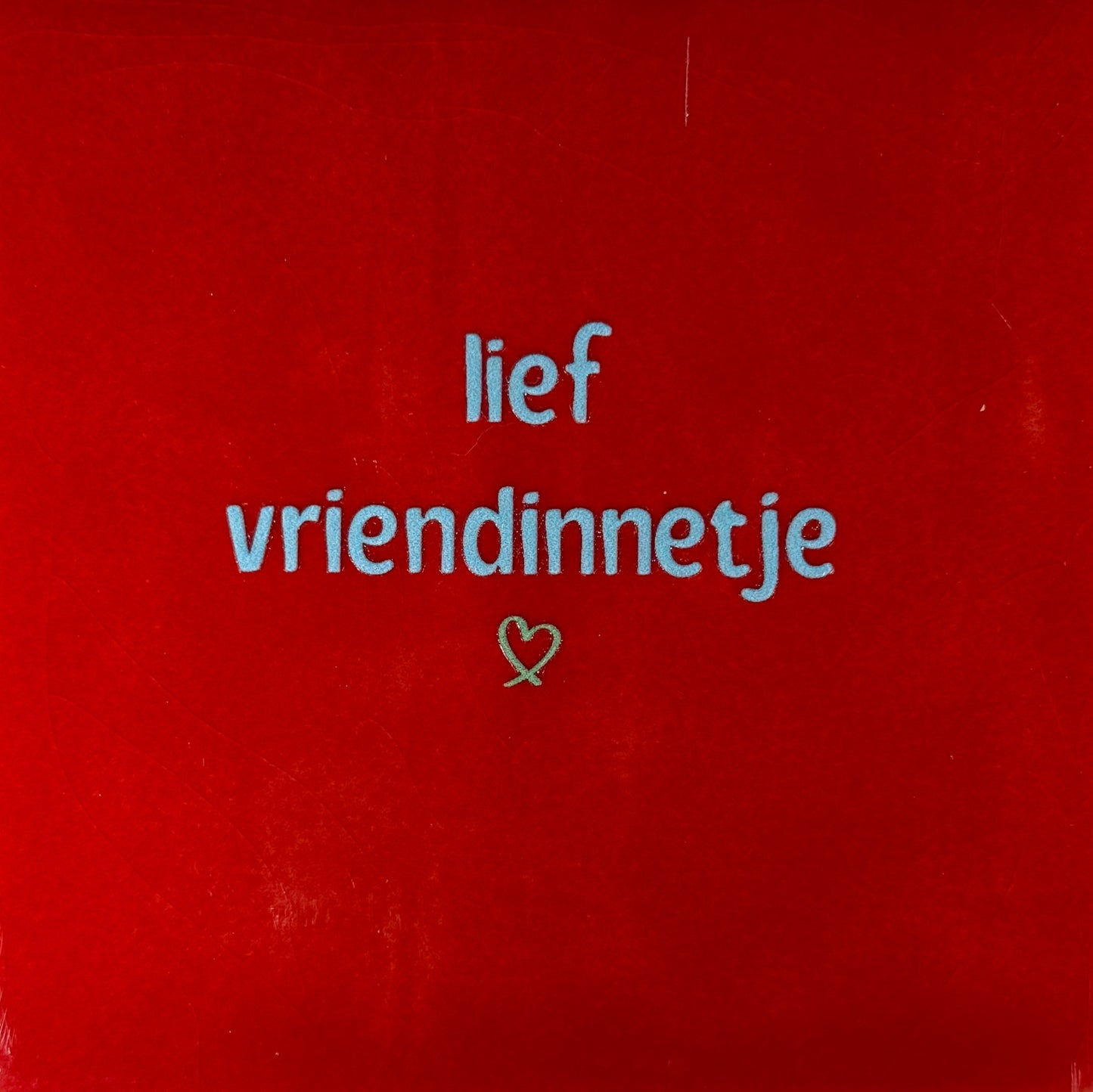 Quote tegeltje 'lief vriendinnetje' rood/warmblauw