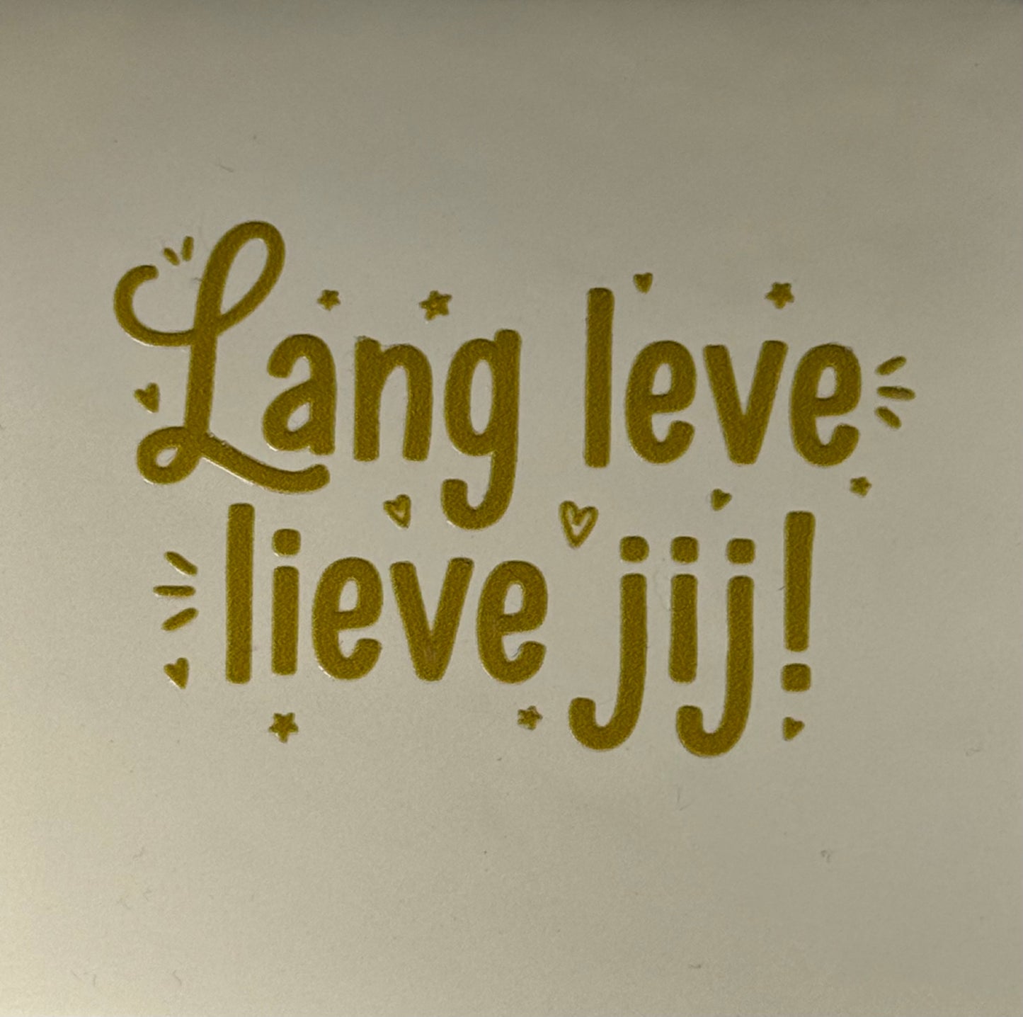 Quote tegeltje 'lang leve lieve jij' creme/goud