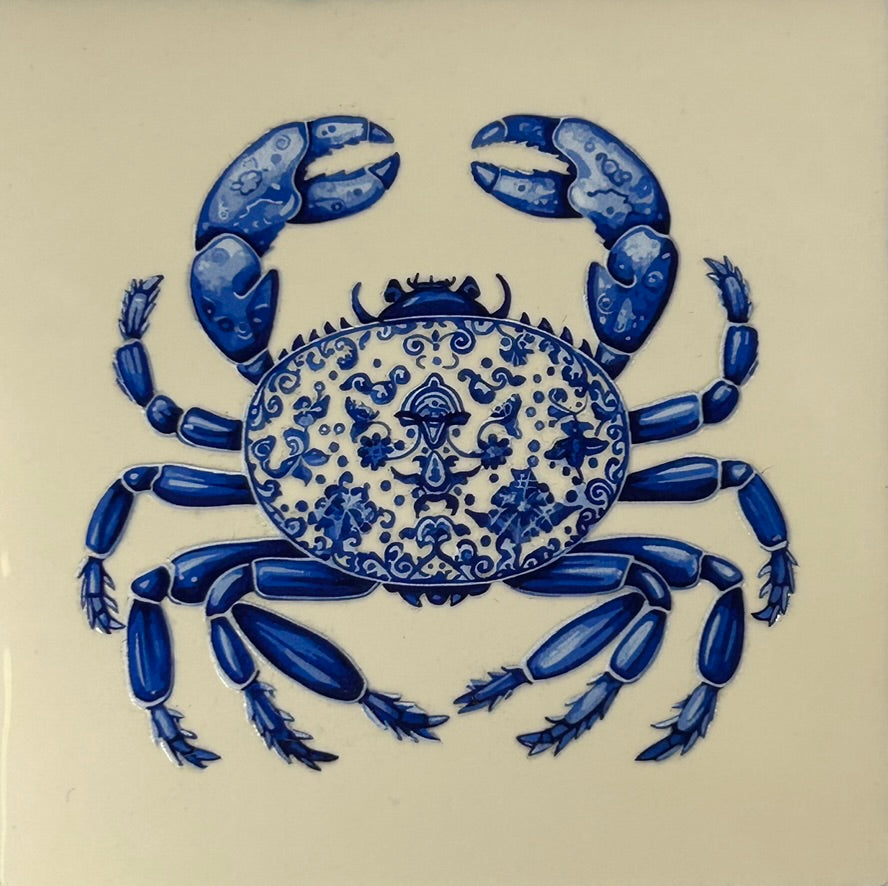 MINI Quote tegeltje MINI DB 'krab' creme/blauw