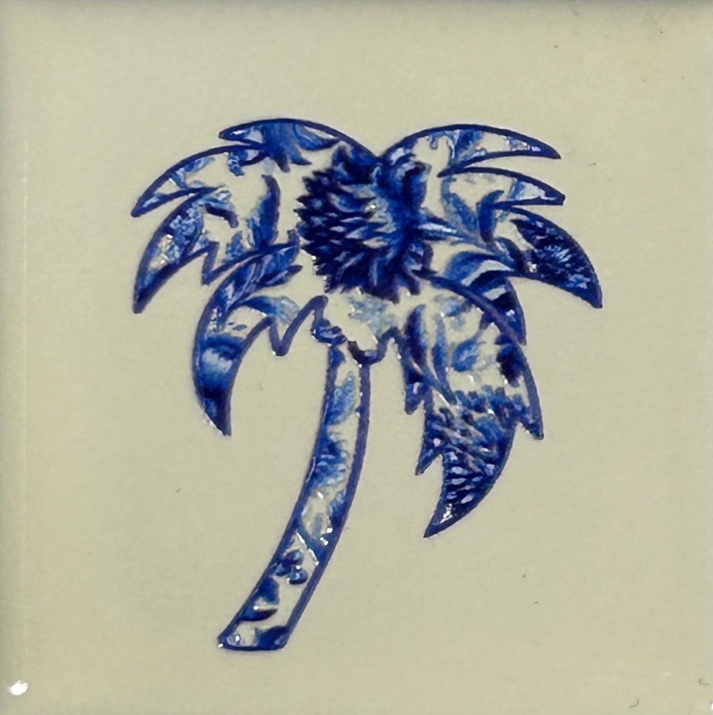 MINI Quote tegeltje MINI DB 'palmboom' creme/blauw