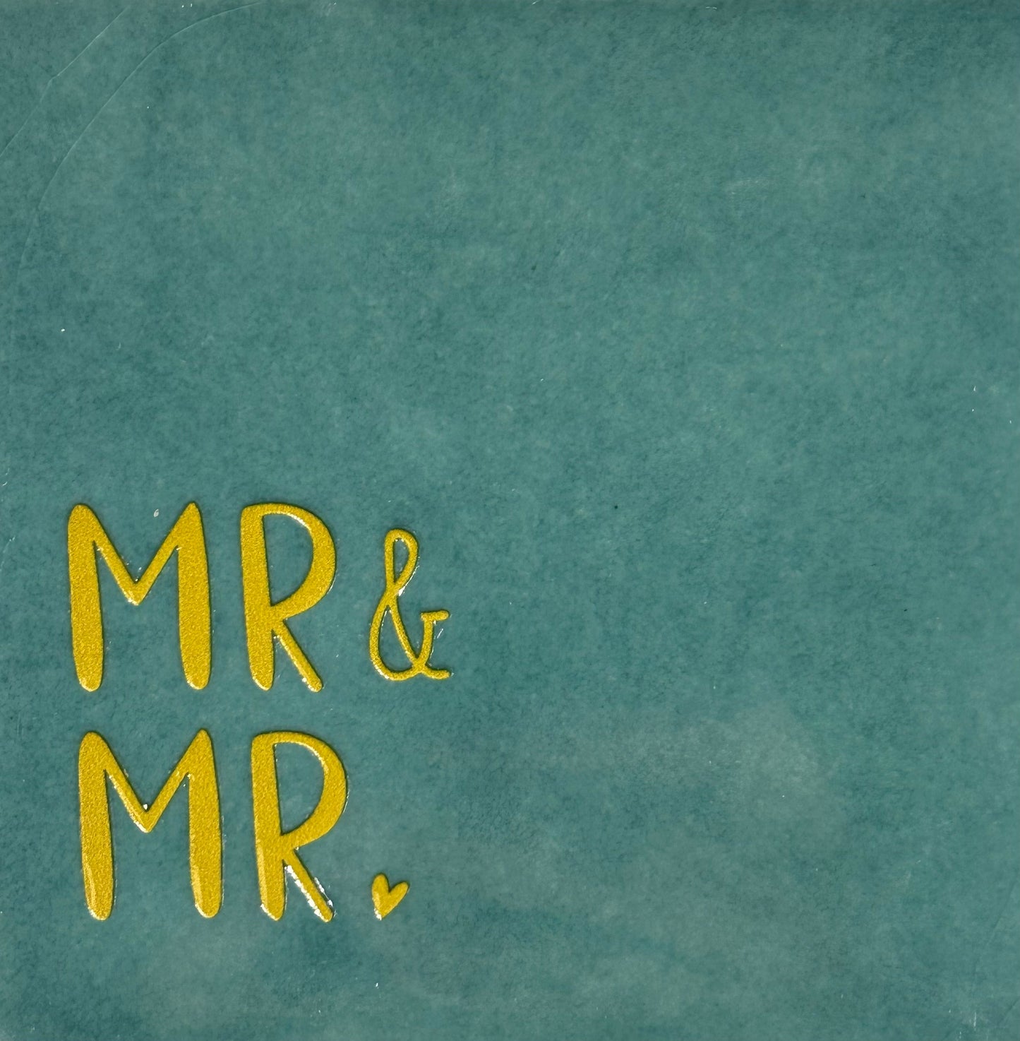 Quote tegeltje 'mr & mr' zeegroen/goud
