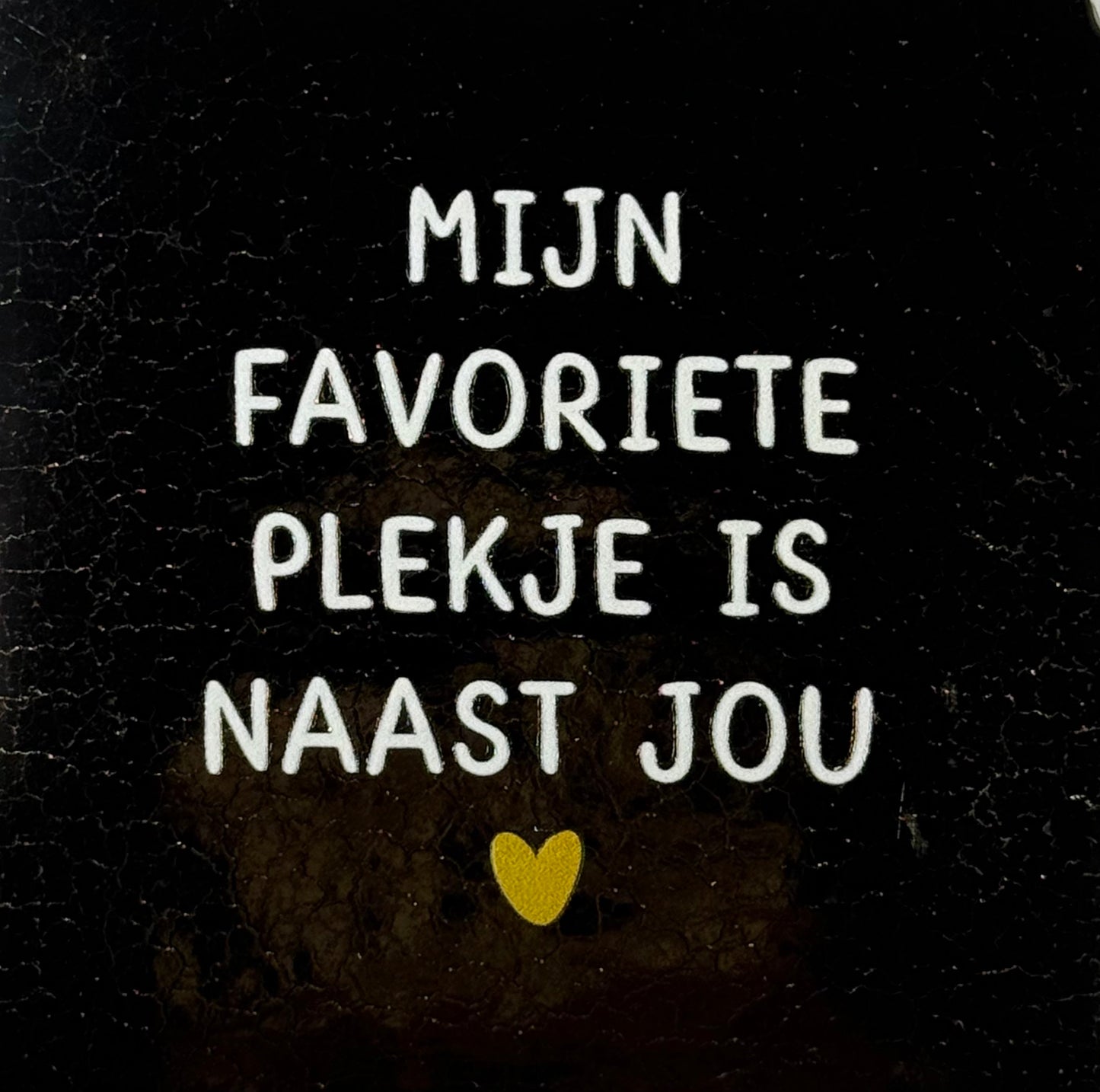 Quote tegeltje 'mijn favoriete plekje is naast jou' goud/creme(goud)